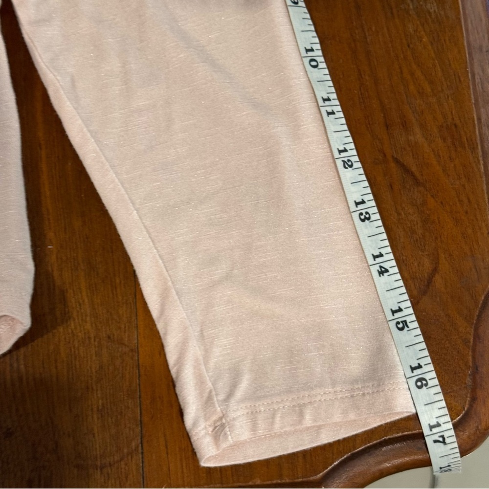 White House Black Market Soft Pink Long Sleeve Top with subtle shimmery lines - Picture 14 of 14